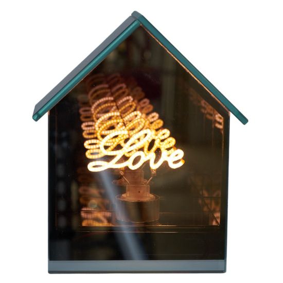 Immagine di CASETTA 11X14,5X6cm CON LUCE LOVE