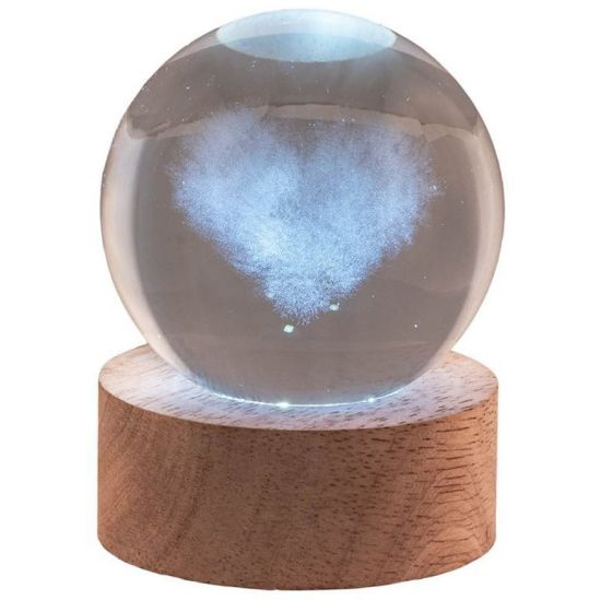 Immagine di SFERA LUMINOSA D8H10cm CUORE NUVOLA a BATTERIA (non inclusa)