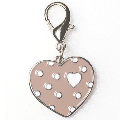 Picture of PORTACHIAVI CIONDOLO CUORE BEIGE 4,5cm 1pz