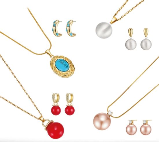 Immagine di PARURE COLLANA + ORECCHINI DONNA NAVIGARE 4pz + SCATOLA REGALO - W2026