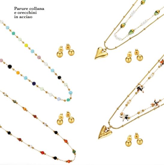 Picture of PARURE COLLANA + ORECCHINI DONNA NAVIGARE 4pz + SCATOLA REGALO - W2026