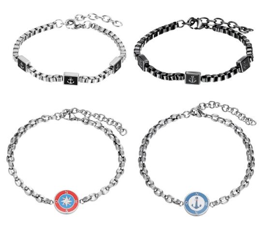 Immagine di BRACCIALE UOMO NAVIGARE 4pz ASSORTITI + SCATOLA REGALO - W2026