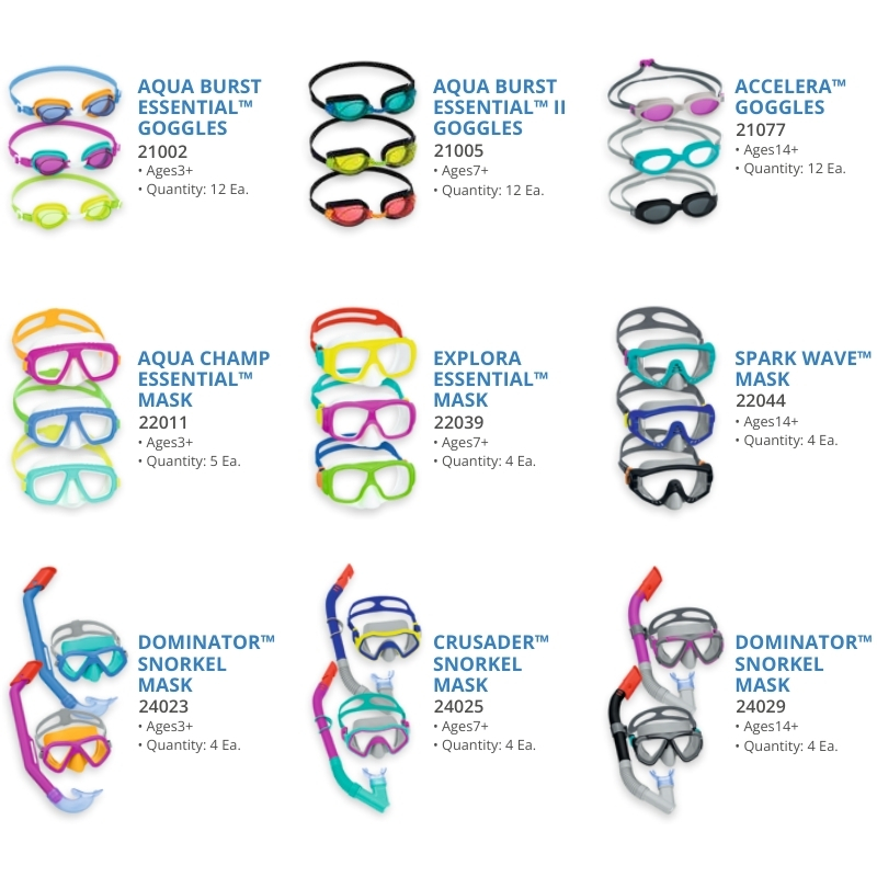 Picture of NUOTO EXPO PISCINA MASCHERA E BOCCAGLIO 61pz - 9prodotti