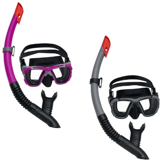 Immagine di NUOTO MASCHERA CON BOCCAGLIO ADULTO 1pz LENTI VETRO TEMPERAT0 UV ANTIGRAFFIO