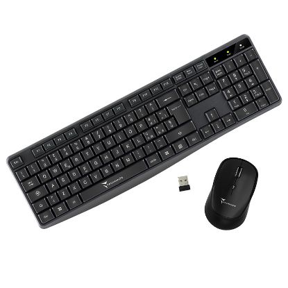 Picture of MOUSE + TASTIERA KIT WIRELESS BLACK 1pz - TECHMADE