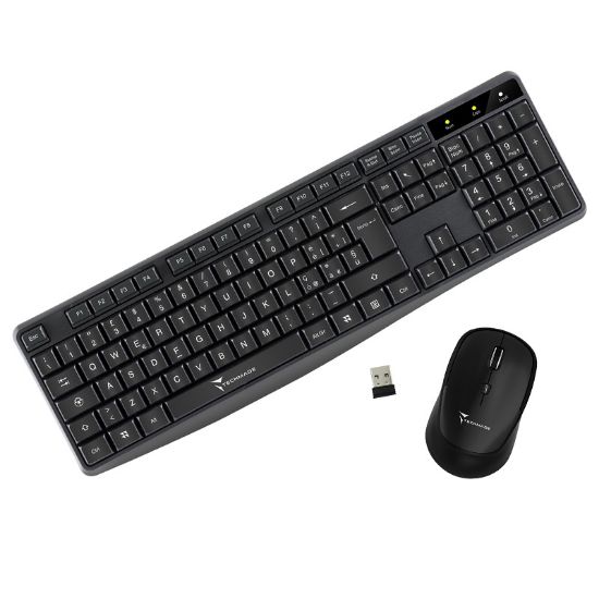 Immagine di MOUSE + TASTIERA KIT WIRELESS BLACK 1pz - TECHMADE