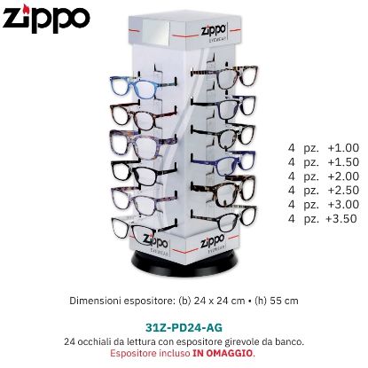Picture of OCCHIALI GRAD. ZIPPO (da 1.00 a 3.50) 24pz EXPO DA BANCO - 31Z-PD24-AG