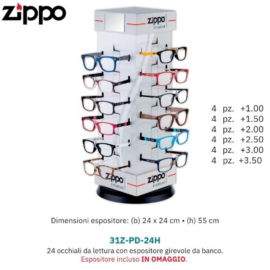 Picture of OCCHIALI GRAD. ZIPPO (da 1.00 a 3.50) 24pz EXPO DA BANCO - 31Z-PD-24H