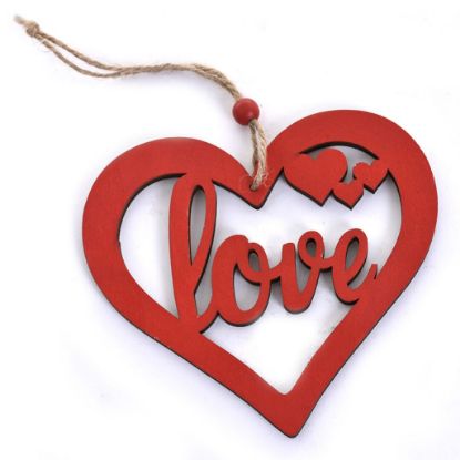 Picture of DECORO CUORE LEGNO LOVE 7X6,5CM DA APPENDERE