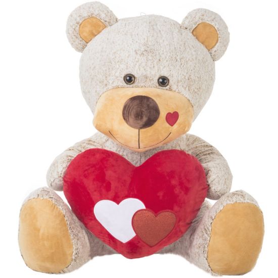 Immagine di PELUCHES ORSO BEIGE CON CUORE 90CM