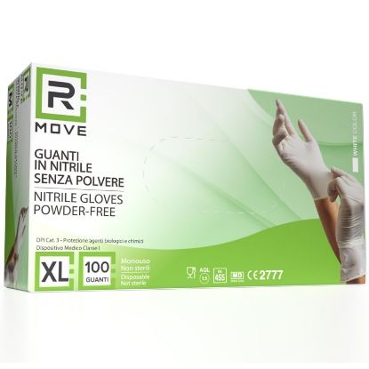 Picture of GUANTI NITRILE BIANCO 3,5gr Tg.XL EXTRALARGE 100pz - senza polvere
