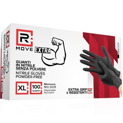 Picture of GUANTI NITRILE NERO 8,5gr Tg.XL 100pz SPESSORE DA LAVORO FULL GRIP