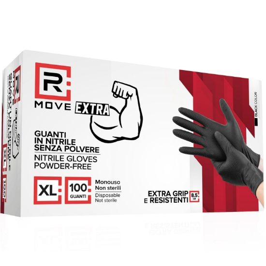 Picture of GUANTI NITRILE NERO 8,5gr Tg.XL 100pz SPESSORE DA LAVORO FULL GRIP