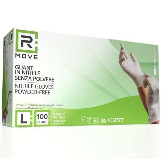 Picture of GUANTI NITRILE BIANCO 3,5gr Tg.L LARGE 100pz - senza polvere