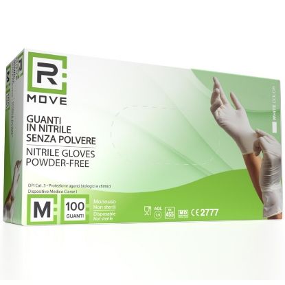 Picture of GUANTI NITRILE BIANCO 3,5gr Tg.M MEDIUM 100pz - senza polvere