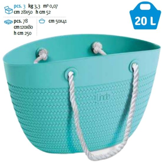 Immagine di BORSA MARE LINDA TURCHESE MANICO in CORDA