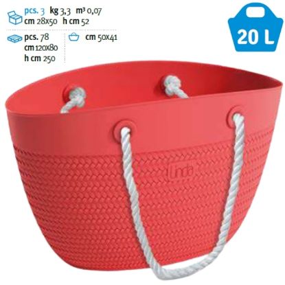 Immagine di BORSA MARE LINDA ROSSO MANICO in CORDA