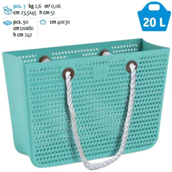 Immagine di BORSA MARE LINDA BAG TURCHESE 1pz MANICO in CORDA