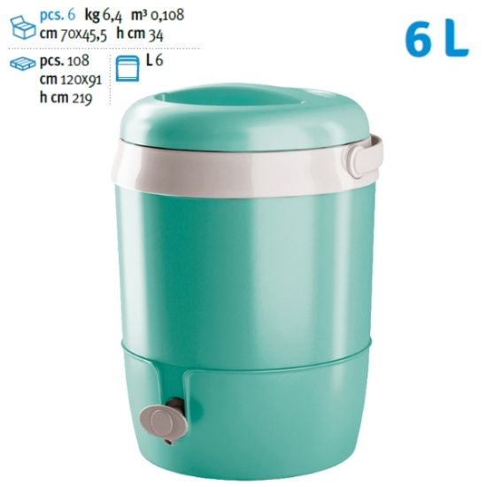 Immagine di FRIGORIFERO BOTTIGLIA 6lt 1pz CALDO FREDDO TERMICA - TURCHESE