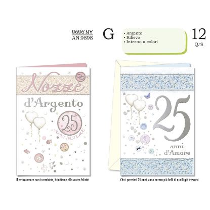 Immagine di BIGLIETTI CROMO ANNIVERSARIO 25 ANNI 12pz