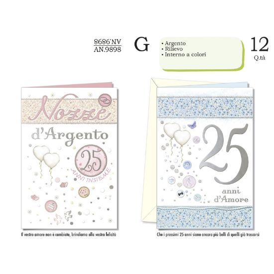 Immagine di BIGLIETTI CROMO ANNIVERSARIO 25 ANNI 12pz