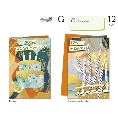Immagine di BIGLIETTI CROMO COMPLEANNO 12pz