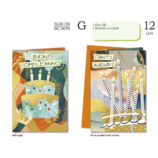 Immagine di BIGLIETTI CROMO COMPLEANNO 12pz