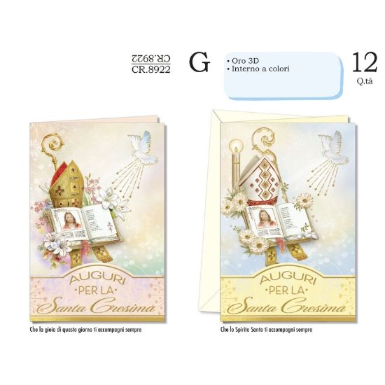 Immagine di BIGLIETTI CROMO CRESIMA 12pz