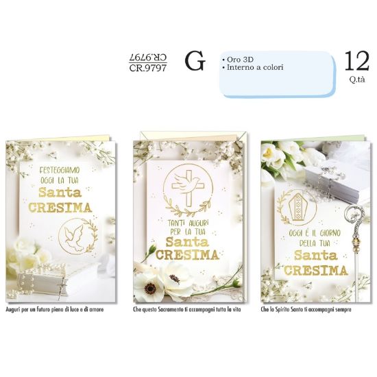 Immagine di BIGLIETTI CROMO CRESIMA 12pz