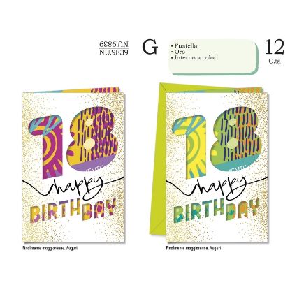 Immagine di BIGLIETTI CROMO 18 ANNI 12pz