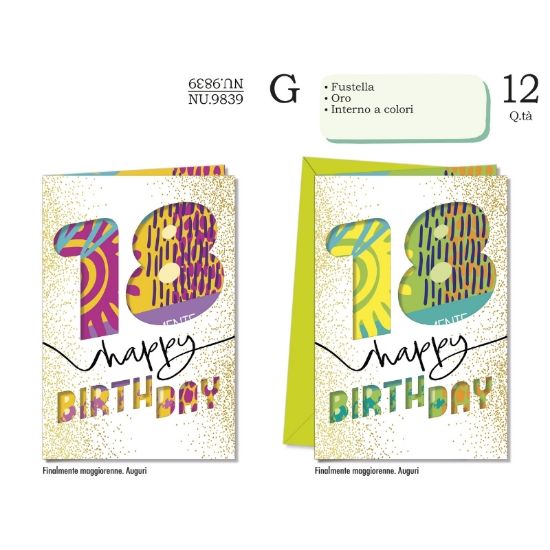 Immagine di BIGLIETTI CROMO 18 ANNI 12pz