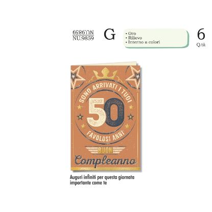 Immagine di BIGLIETTI CROMO NUMERI 50 6pz