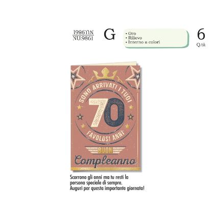 Immagine di BIGLIETTI CROMO NUMERI 70 6pz