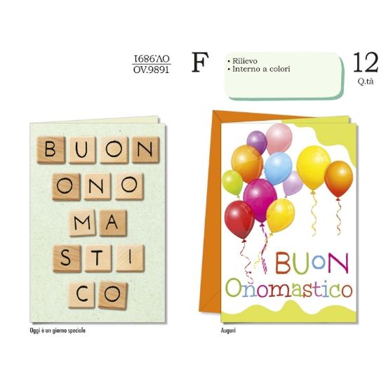 Picture of BIGLIETTI CROMO ONOMASTICO 12pz