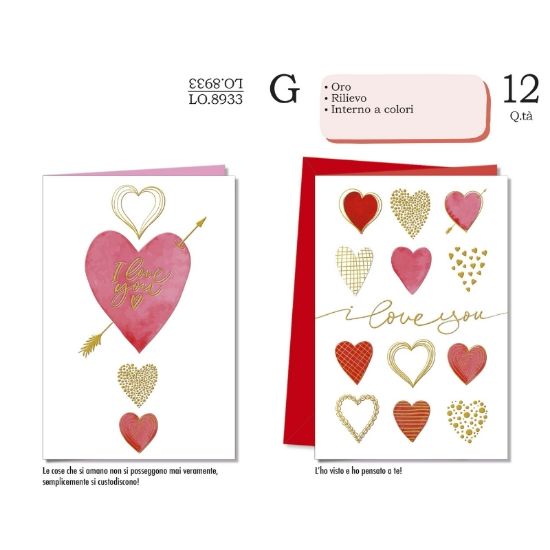 Immagine di BIGLIETTI CROMO LOVE 12pz