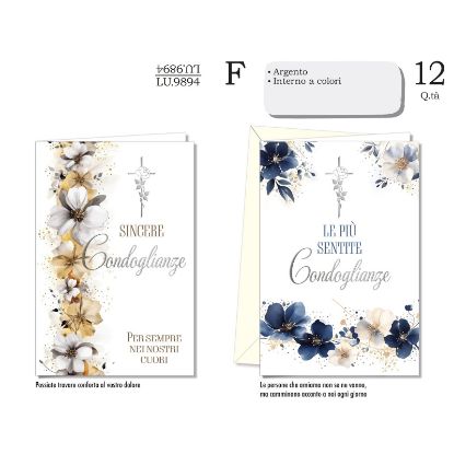 Immagine di BIGLIETTI CROMO LUTTO 12pz