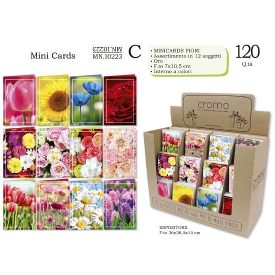 Immagine di BIGLIETTI CROMO MINICARDS FIORI 120pz