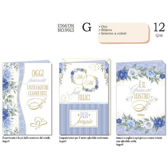 Immagine di BIGLIETTI CROMO NOZZE 12pz