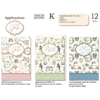 Immagine di BIGLIETTI CROMO NOZZE 12pz