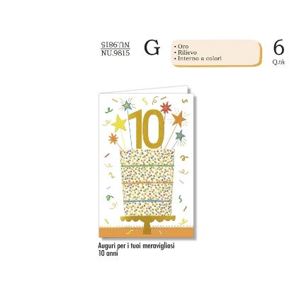 Immagine di BIGLIETTI CROMO NUMERI BAMBINI 10 6pz