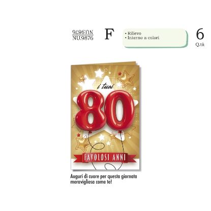 Immagine di BIGLIETTI CROMO NUMERI 80 6pz