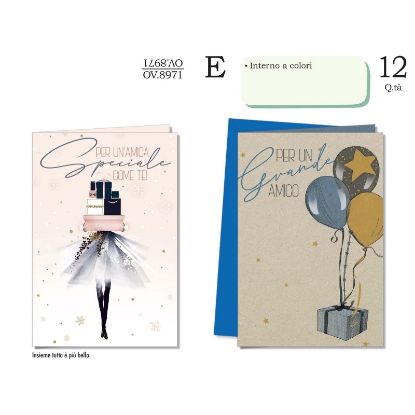 Immagine di BIGLIETTI CROMO AMICIZIA 12pz