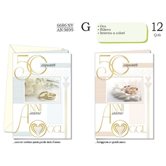 Immagine di BIGLIETTI CROMO ANNIVERSARIO 50 ANNI 12pz