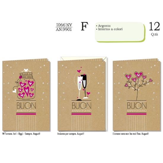 Immagine di BIGLIETTI CROMO ANNIVERSARIO 12pz
