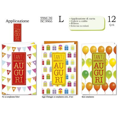 Immagine di BIGLIETTI CROMO COMPLEANNO GENERICO 12pz