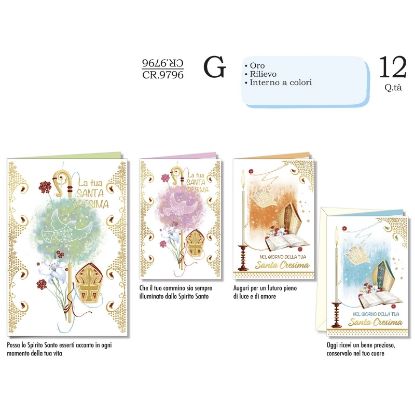 Immagine di BIGLIETTI CROMO CRESIMA 12pz