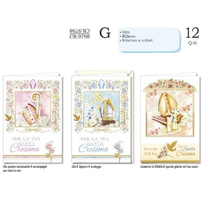 Immagine di BIGLIETTI CROMO CRESIMA 12pz