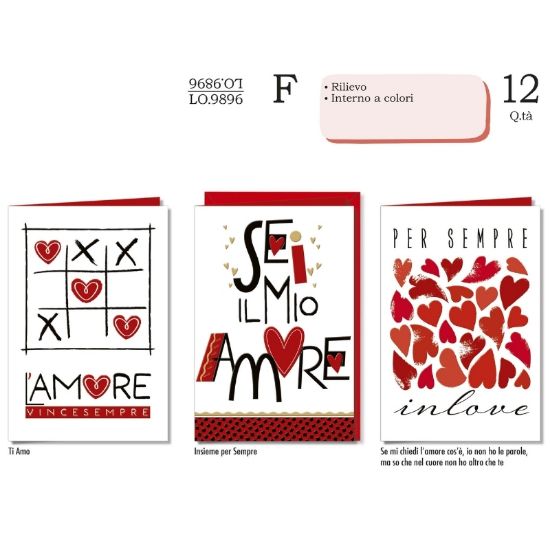 Immagine di BIGLIETTI CROMO LOVE 12pz