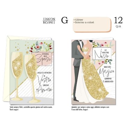 Immagine di BIGLIETTI CROMO NOZZE 12pz