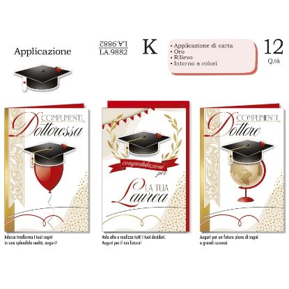 Immagine di BIGLIETTI CROMO LAUREA 12pz